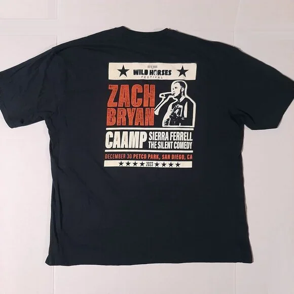 Zach Bryan Official 2024 Tour Merch Whiskey Unisex XXLarge Black 2XL Tshirt NWOT - Picture 4 of 6